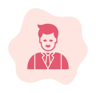 Basit Restoran Yöneticisi simgesi, vektör illüstrasyonu