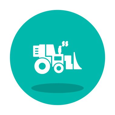 Buldozer simgesi vektör logosu illüstrasyonu