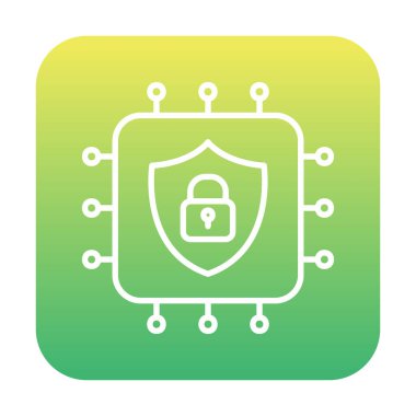 Basit Cpu simgesi, vektör illüstrasyonu