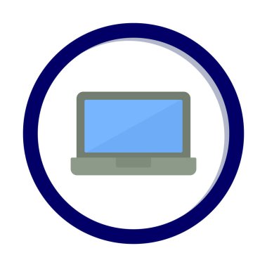 dizüstü bilgisayar simgesi, vektör illüstrasyonu basit tasarım 