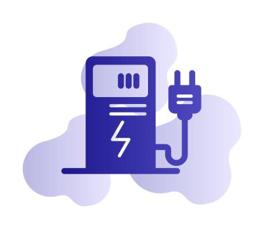 Elektrik Şarj İstasyonu ikon vektör çizimi