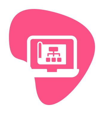 Dizüstü bilgisayar ekranındaki proje web simgesi, vektör illüstrasyonu