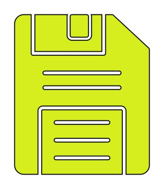 Basit Disket simgesi, vektör illüstrasyonu