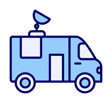 News Van düz vektör simgesi