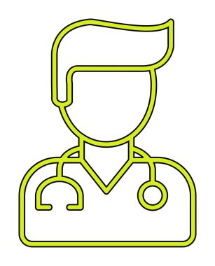 Erkek doktor simgesi, vektör illüstrasyon tasarımı