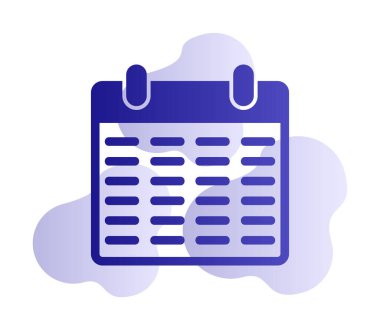 Takvim düzlüğü simgesi, vektör illüstrasyonu 