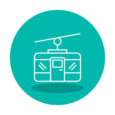 Basit Kablo Araba simgesi, vektör illüstrasyonu