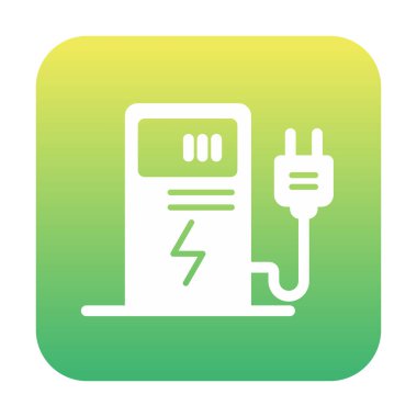 Elektrik Şarj İstasyonu ikon vektör çizimi