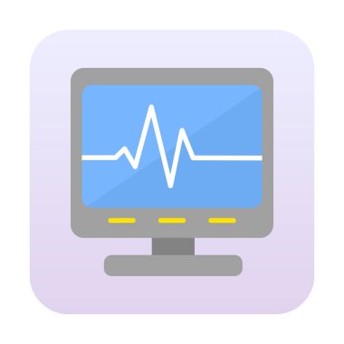 Ecg Okuma simgesi, vektör illüstrasyonu  