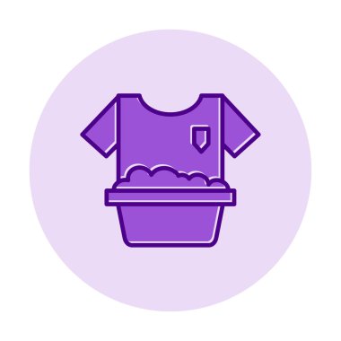 Çamaşır yıkama simgesi, vektör illüstrasyonu