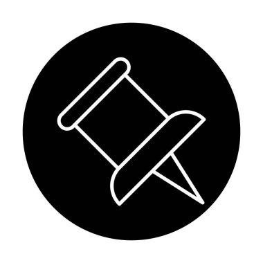 İğne simgesine bas. vektör illüstrasyonu