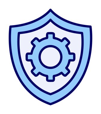 Güvenlik kalkanı simgesi koruma konsepti, vektör illüstrasyonu