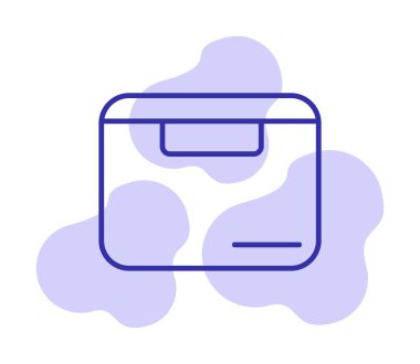 Teslimat kutusu simgesi, vektör illüstrasyonu basit tasarım