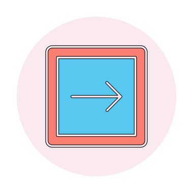 Sağ Ok simgesi, vektör illüstrasyonu basit tasarım