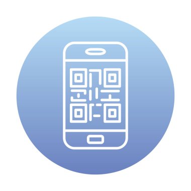 Akıllı telefon ekranındaki qr kodu beyaz arkaplanda izole edilmiş