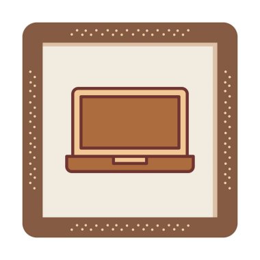 dizüstü bilgisayar simgesi, vektör illüstrasyonu basit tasarım 