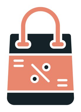 İndirim ve alışveriş çantası vektör çizgisi simgesi, satış konsepti                       