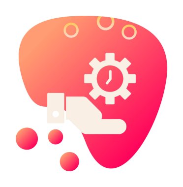 vites şekilli saat, Zaman Yönetimi konsepti, vektör illüstrasyonu 