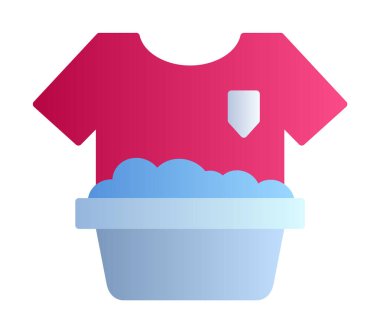 Çamaşır yıkama simgesi, vektör illüstrasyonu