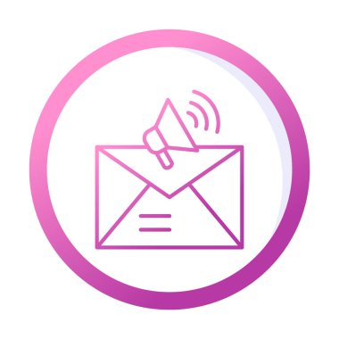 Basit E- posta Pazarlama simgesi, vektör illüstrasyonu