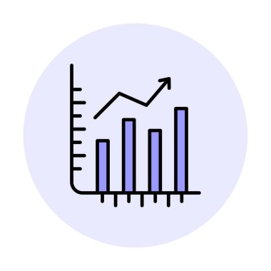 Hisse senetleri büyüyor. Web simgesi basit illüstrasyon