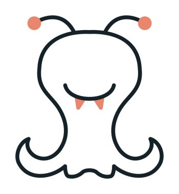 Sevimli uzaylı karakter Vektör illüstrasyonu