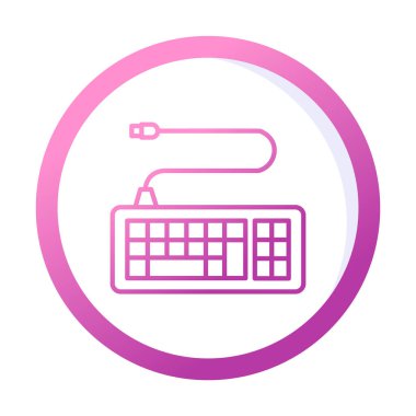 Kablolu klavye simgesinin basit web çizimi