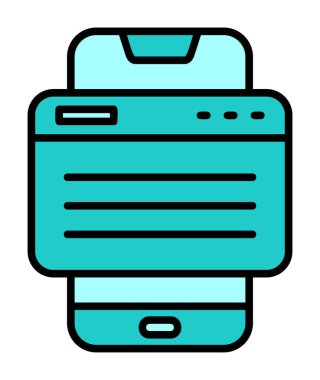 Basit Akıllı Telefon Tarayıcı simgesi, vektör illüstrasyonu