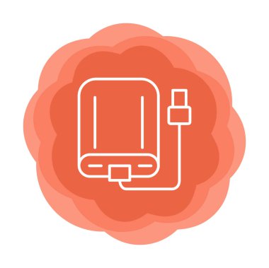 harici sabit disk simgesi, vektör illüstrasyonu basit tasarım