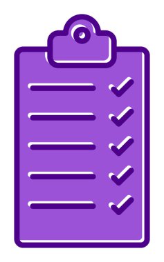 Kontrol listesi vektör simgesi modern basit vektör illüstrasyonu