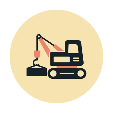 Yapı vinç simgesi, vektör illüstrasyon tasarımı