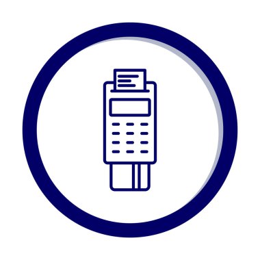 Pos Terminal Düz Simgesi Beyaz Arkaplanda