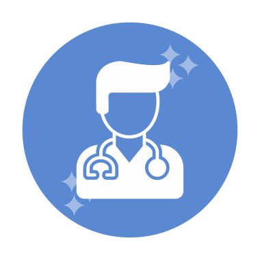 Erkek doktor simgesi, vektör illüstrasyon tasarımı