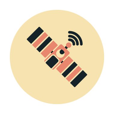 uzay simgesindeki uydu, vektör illüstrasyonu