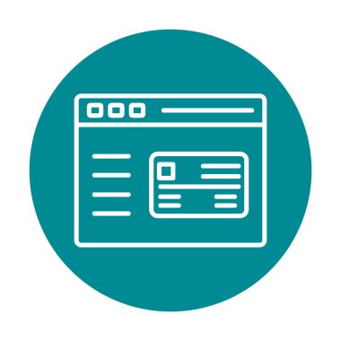 Basit Web Ödeme simgesi, vektör illüstrasyonu