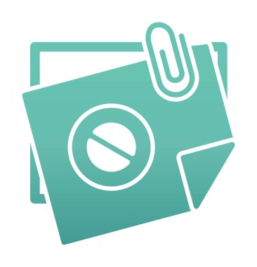 Yapışkan Notlar Yasaklama simgesi vektör illüstrasyonu