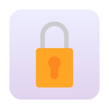 Asma kilit. Web simgesi basit illüstrasyon