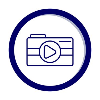 Video kamera. Web simgesi basit illüstrasyon 