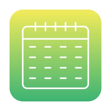 Takvim düzlüğü simgesi, vektör illüstrasyonu 