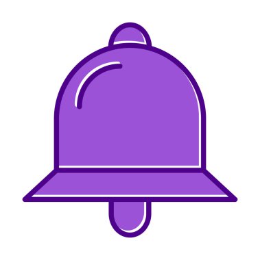 Basit Bildirim Zili simgesi, vektör illüstrasyonu