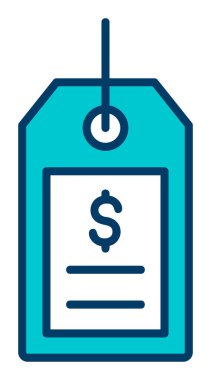 Basit fiyat etiketi simgesi, vektör çizim