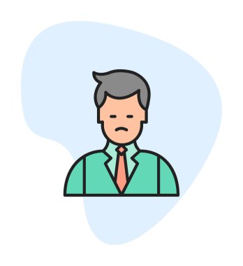 Basit Restoran Yöneticisi simgesi, vektör illüstrasyonu