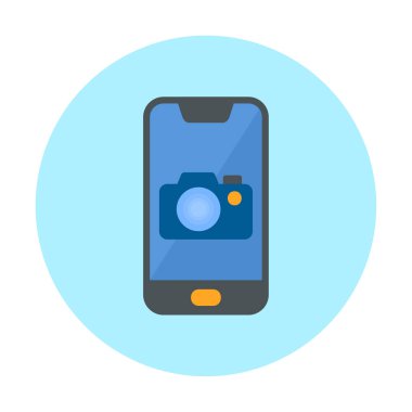 Akıllı telefon kamera simgesi, vektör illüstrasyonu 