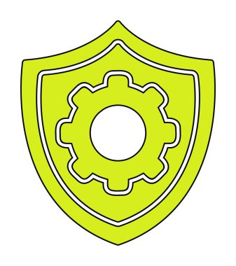 Güvenlik kalkanı simgesi koruma konsepti, vektör illüstrasyonu