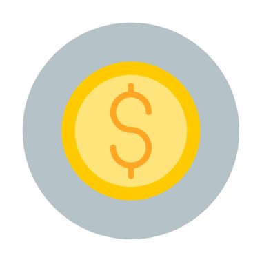 dollar coin icon, vector illustration