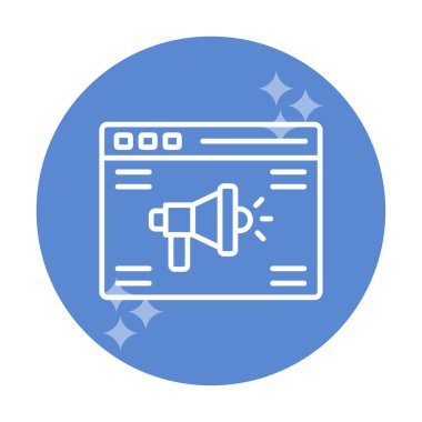 Çevrimiçi Reklam simgesi, vektör illüstrasyonu        