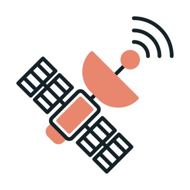 Uydu Simgesi, vektör illüstrasyonu