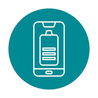 pil simgesi. renk çizgisi çizimi 