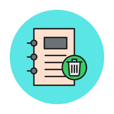 Notlar Web simgesini, vektör illüstrasyonunu sil