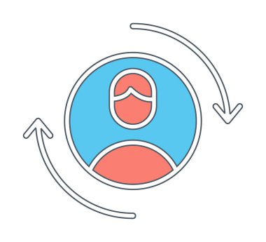 Ziyaretçi web simgesi, vektör illüstrasyonu geri getiriliyor